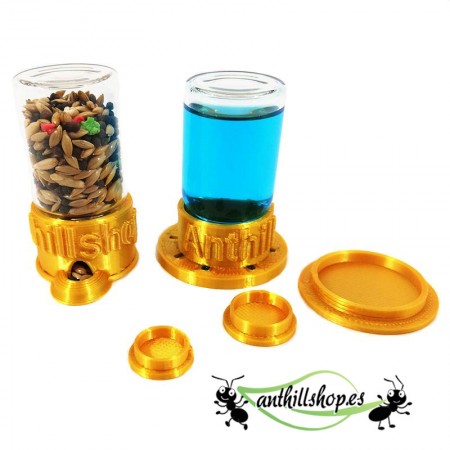 ▶ seedbed for HORMIGUEROS drinker plus 3 gold-colored trays in 3D