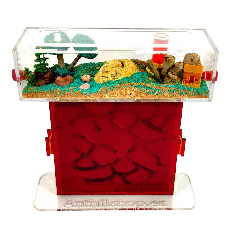 tapa roja protectora doble para las hormigas y hormiguero t-pequeño